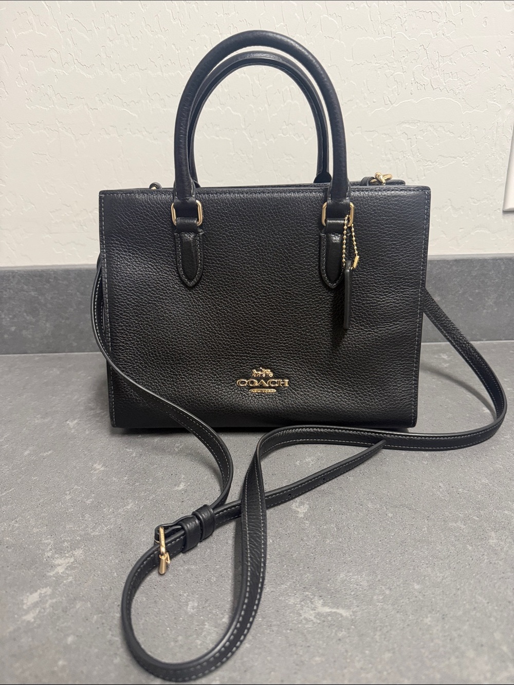 Coach Maggie Small Tote Bag - Black with Gold Hardware